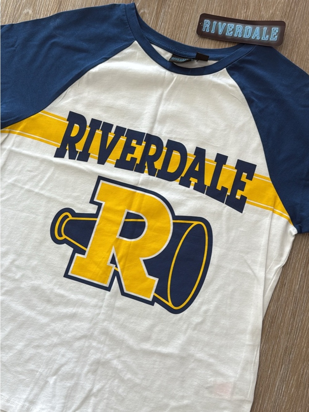 Primark Riverdale Navy, Yellow & White Raglan Tee